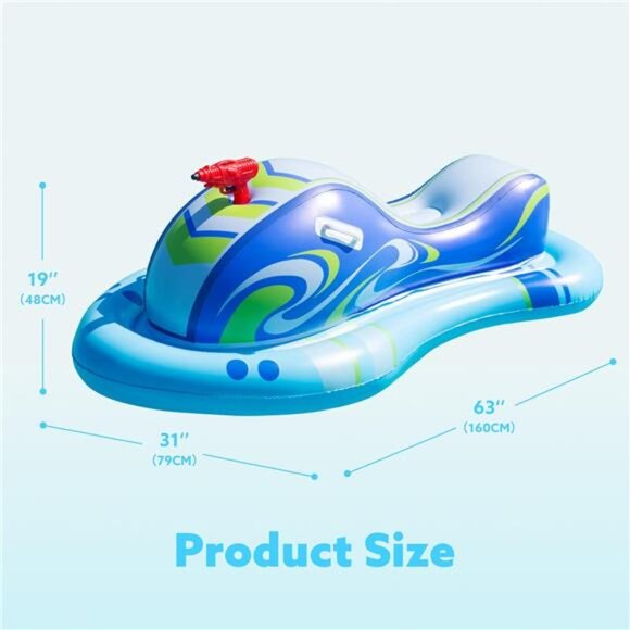 Kids Inflatable Jet Ski Pool Floats Pool Floaties with Water Guns Games‎ - Picture 6 of 7